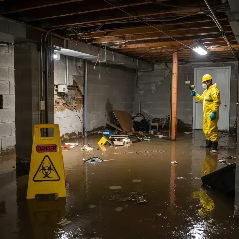 Flooded Basement Electrical Hazard in Washington, MO Property